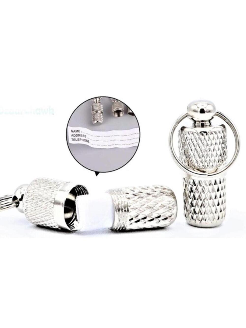 Stainless Steel Pet ID Tags, Collar Pet Name Tag Scroll, New Silver 1 Unit